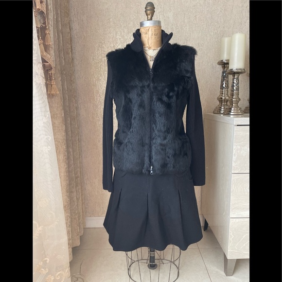 Zara rabbit fur cardigan size L - Picture 4 of 10